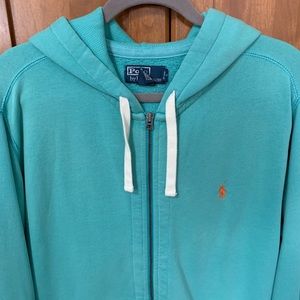 Polo Ralph Lauren aqua new zip up hoodie
